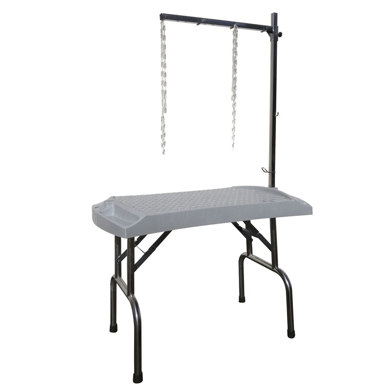 FOLDING TABLE EVOLUTECH100 - STAINLESS STEEL FEET - HEIGHT 69cm - GRANITE GREY -M898-AGC-CREATION