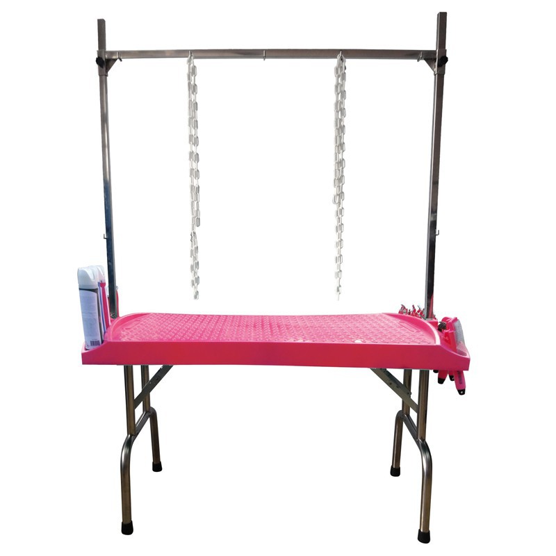 FOLDING TABLE EVOLUTECH130 - STAINLESS STEEL FEET - HEIGHT 84CM - FUSHIA -M530-AGC-CREATION