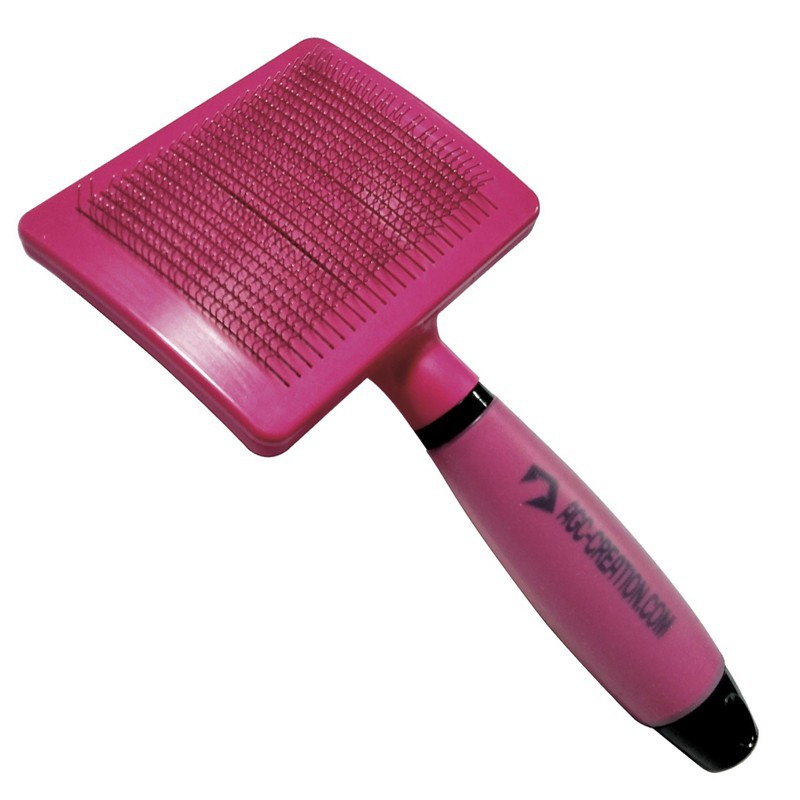 Self-cleaning sliker brush, large dog, hard pins -P013-AGC-CREATION Self-cleaning sliker brush, large dog, hard pins -P013-AGC-CREATION