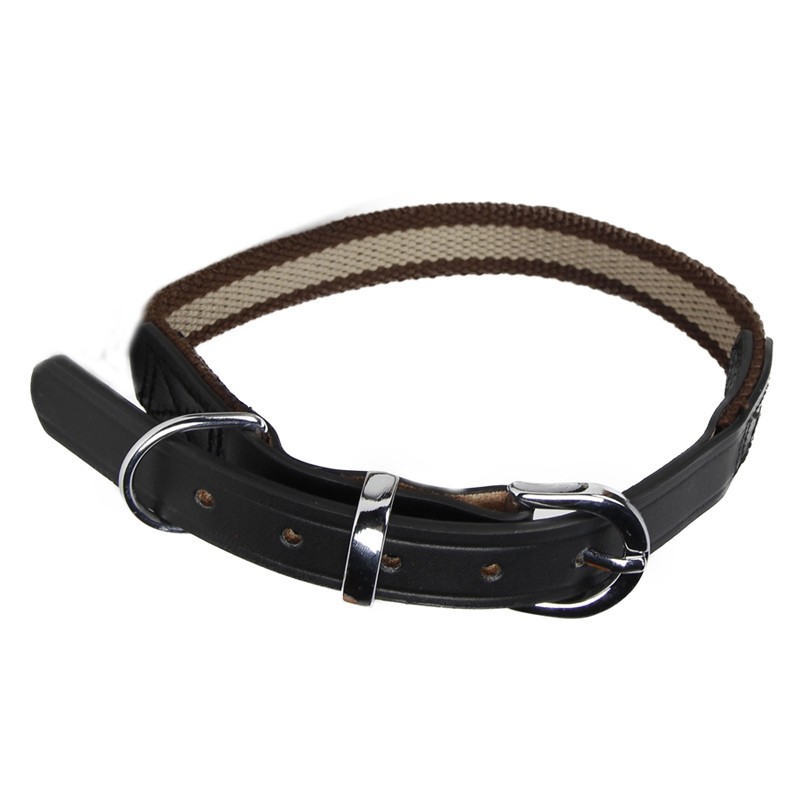 LUXURY TWO-PIECE LEATHER AND NYLON COLLAR -SP220007-AGC-CREATION