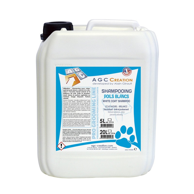 Shampooing poils blancs AGC CREATION - 5 L -C913-AGC-CREATION Shampooing poils blancs AGC CREATION - 5 L -C913-AGC-CREATION