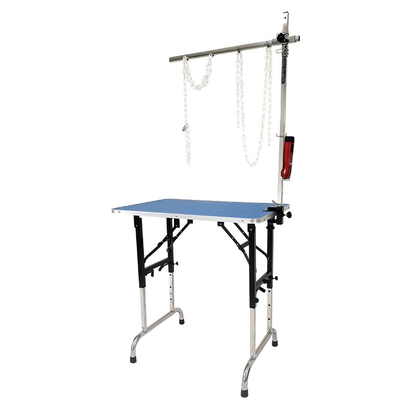 Folding table - 90x60 cm wood top - Adjustable - BLEU -M93BB-AGC-CREATION