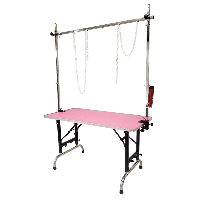 Folding wood table 120 x 60 cm - Adjustable - PINK -M123BR-AGC-CREATION