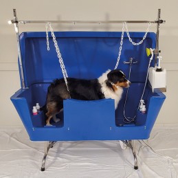 AGC polyethylene bathtub - Stainless steel feet with anti-splash - ROYAL BLUE -M762B-AGC-CREATION