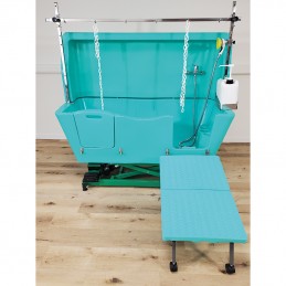 AGC polyethylene bathtub - Electric frame lift with anti-splash - TURQUOISE -M861T-AGC-CREATION