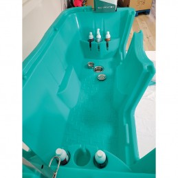 AGC polyethylene bathtub - Electric frame lift with anti-splash - TURQUOISE -M861T-AGC-CREATION