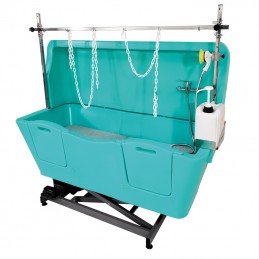 Baignoire en polyéthylène AGC - Élévatrice chassis électrique avec anti-projection - TURQUOISE -M861T-AGC-CREATION